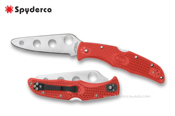 Spyderco Endura 4 Training Folding Knife, AUS6, FRN Red, C10TR - Click Image to Close