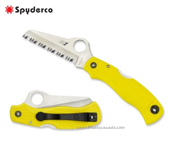 Spyderco Saver Salt Folding Knife, H1 Steel, FRN Yellow, C118SYL - Click Image to Close