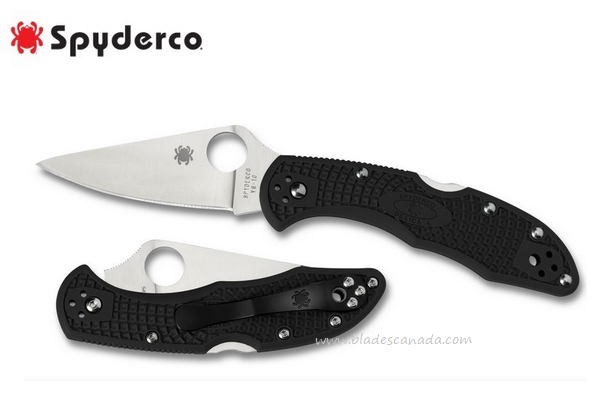 Spyderco Delica 4 Folding Knife, VG10, FRN Black, C11FPBK - Click Image to Close