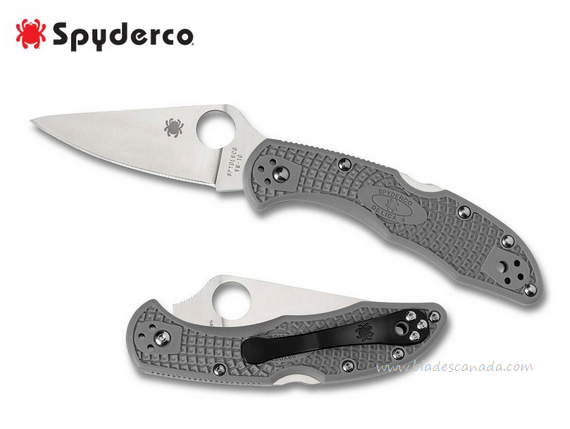 Spyderco Delica 4 Folding Knife, VG10, FRN Grey, C11FPGY - Click Image to Close