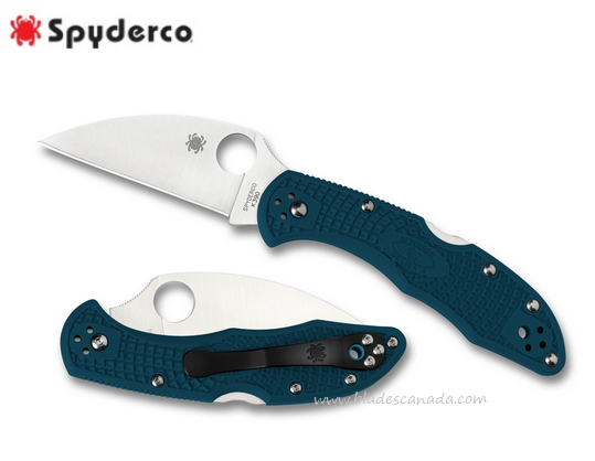 Spyderco Delica 4 Folding Knife, K390 Wharncliffe, FRN Blue, C11FPWK390