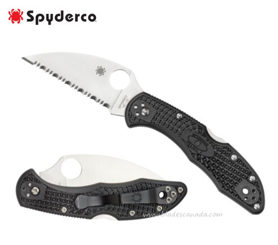 Spyderco Delica 4 Folding Knife, VG10 Wharncliffe Blade, FRN Black, C11FSWCBK - Click Image to Close