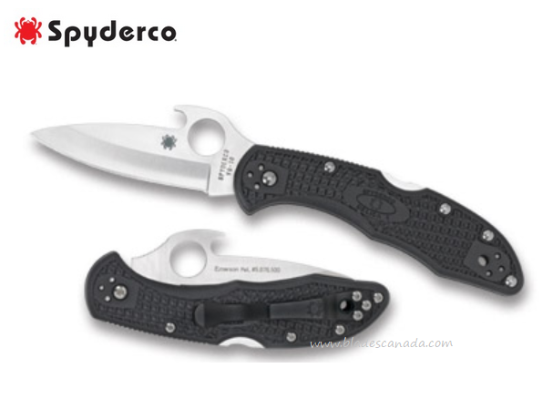 Spyderco Delica 4 Folding Knife, VG10, FRN Blue, "Wave" Opening, C11PGYW