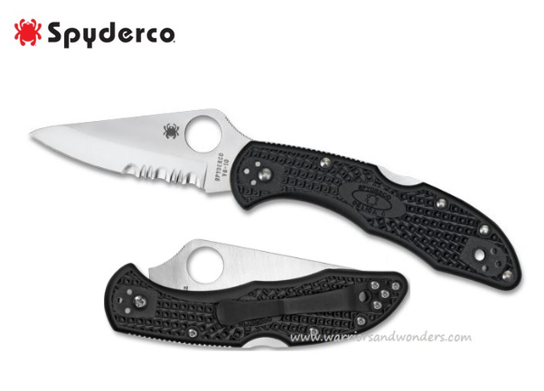 Spyderco Delica 4 Folding Knife, VG10 Combo Edge , FRN Black, C11PSBK - Click Image to Close