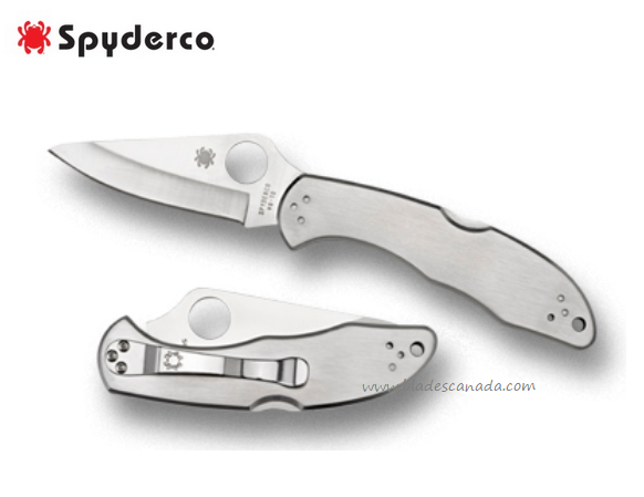 Spyderco Delica 4 Folding Knife, VG10, Stainless Handle, C11P - Click Image to Close