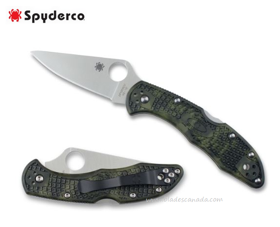 Spyderco Delica 4 Folding Knife, VG10, FRN Zome Green, C11ZFPGR - Click Image to Close
