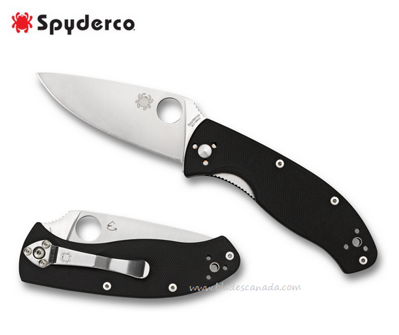 Spyderco Tenacious Folding Knife, Plain Edge, G10 Black, C122GP - Click Image to Close