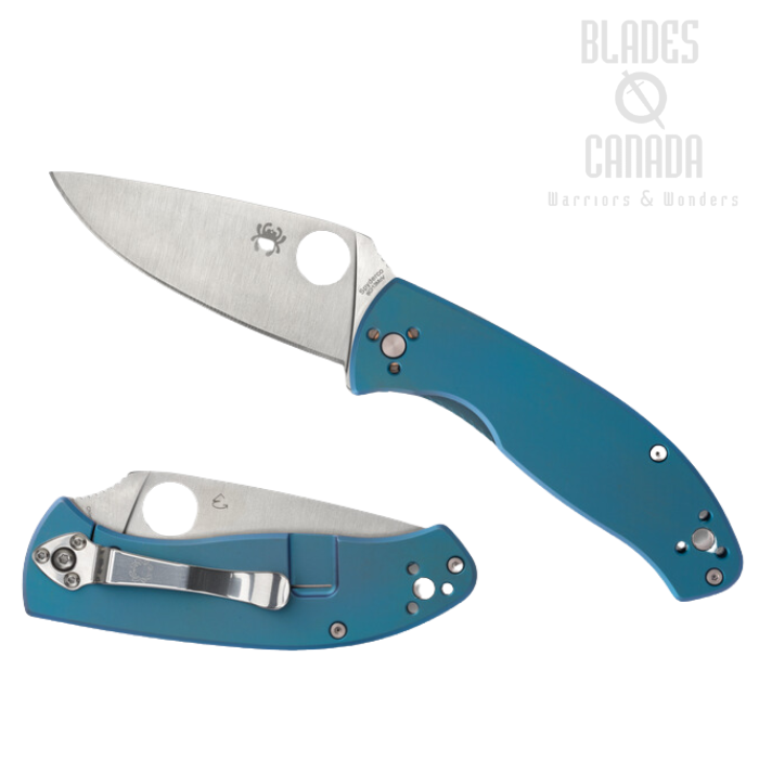 (Coming Soon) Spyderco Tenacious Folding Knife, 8Cr13MoV, Titanium Blue, C122TIBLP
