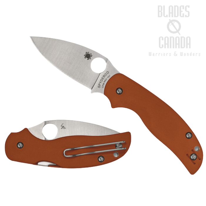 Spyderco Sage 5 Folding Knife, CPM REX 121, G10 Burnt Orange, C123GBORP