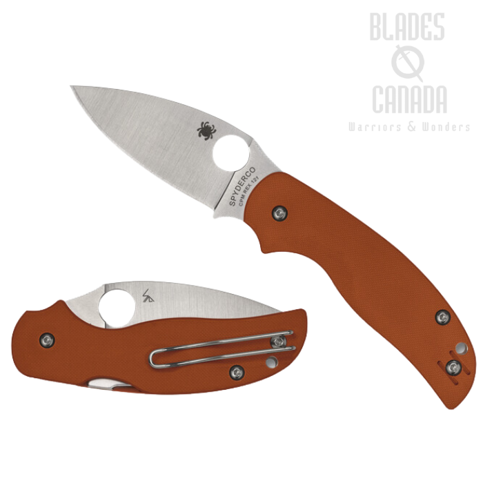 (Coming Soon) Spyderco Sage 5 Folding Knife, CPM REX 121, G10 Burnt Orange, C123GBORP