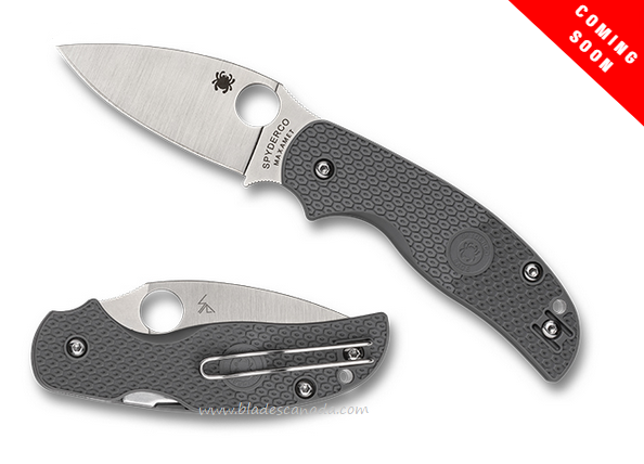 (Coming Soon) Spyderco Sage 5 Lightweight Folding Knife, Maxamet, FRN Grey, C123PGY