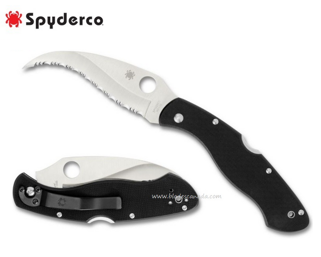 Spyderco Civilian Folding Knife, VG10 SpyderEdge, G10 Black, C12GS - Click Image to Close