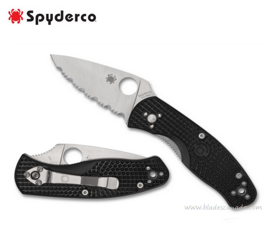 Spyderco Persistence Lightweight Folding Knife, Serrated Blade, FRN Black, C136SBK