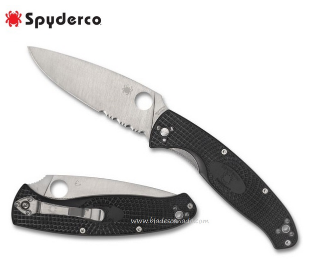 Spyderco Resilience Lightweight Folding Knife, Partially Serrated, C142PSBK