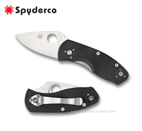 Spyderco Ambitious Folding Knife, G10 Black, C148GP - Click Image to Close