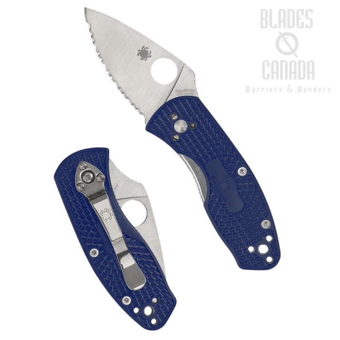 (image for) Spyderco Ambitious Lightweight Folding Knife, CPM S35VN Fully Serrated, FRN Blue, 148SBL