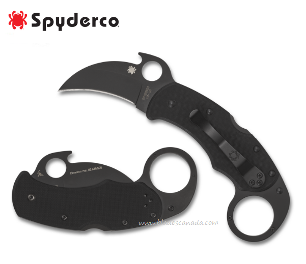 Spyderco Karahawk Folding Knife, VG10, G10 Black, "Wave" Opening, C170GBBKP