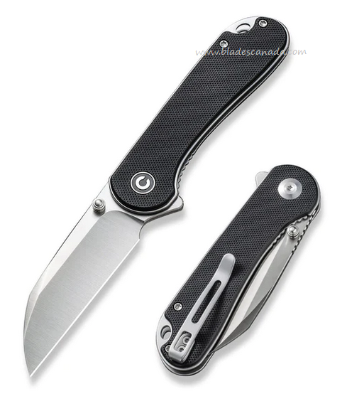 CIVIVI Elementum Flipper Folding Knife, Nitro-V Satin, G10 Black, C18062AF-1