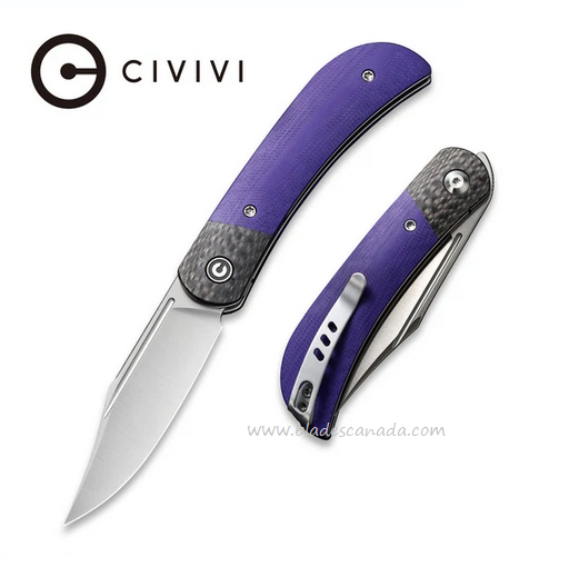 CIVIVI Appalachian Drifter II Flipper Folding Knife, Nitro V, G10/CF, 19010C-3