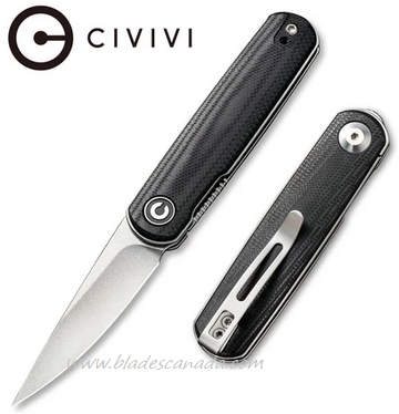 CIVIVI Lumi Flipper Folding Knife, 14C28N, G10 Black, 20024-3 - Click Image to Close