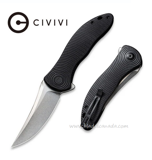 CIVIVI Synergy3 Flipper Folding Knife, Nitro V SW, G10 Black, 20075A-1