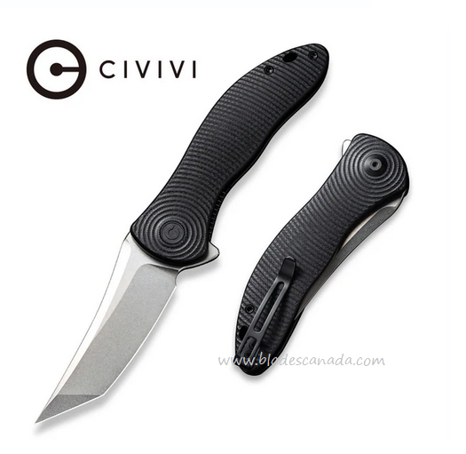 CIVIVI Synergy3 Flipper Folding Knife, Nitro V SW, G10 Black, 20075B-1