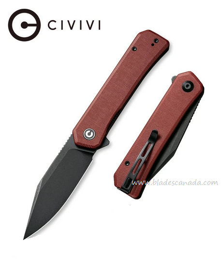 CIVIVI Relic Flipper Folding Knife, Nitro-V, G10 Burgundy, 20077B-2