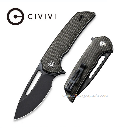 CIVIVI Odium Flipper Folding Knife, D2 SW, Micarta Dark Green, 2010G