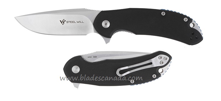 Steel Will Cutjack Flipper Folding Knife, M390, G10 Black, C22-2BK - Click Image to Close