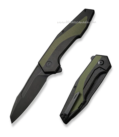 CIVIVI Hypersonic Flipper Framelock Knife, 14C28N Black SW, G10 OD Green/Steel Black, C22011-1