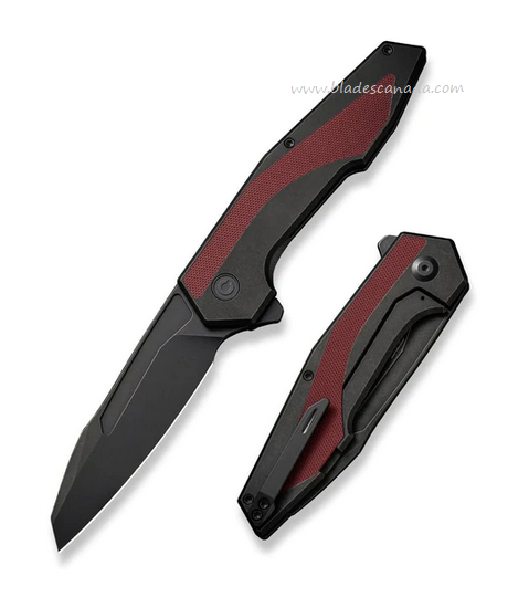 CIVIVI Hypersonic Flipper Framelock Knife, 14C28N Black SW, G10 Burgundy/Steel Black, C22011-3
