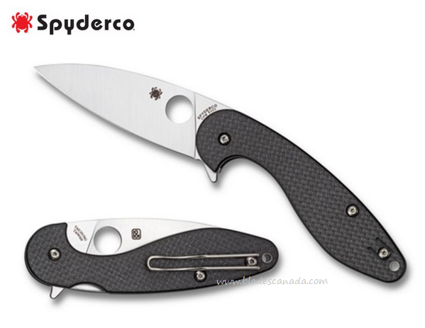 Spyderco Sliverax Compression Lock Flipper Folder, S30V, Carbon Fiber, C228CFP