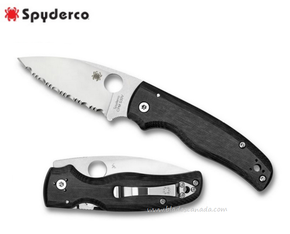 Spyderco Shaman Compression Lock Folding Knife, S30V, G10 Black, C229GS - Click Image to Close