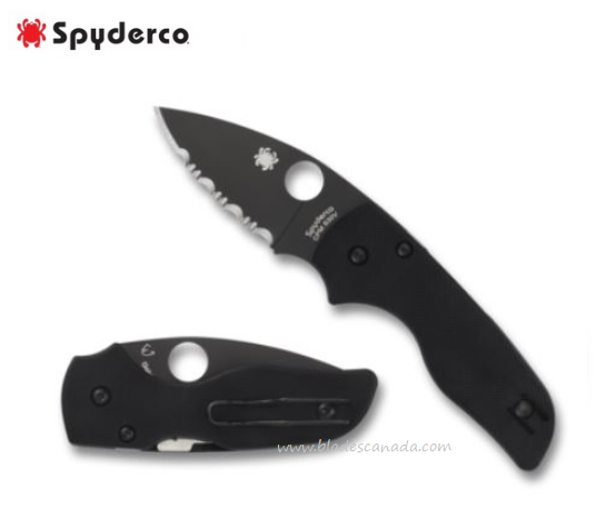 (image for) Spyderco Lil' Native Compression Lock Folding Knife, S30V, G10 Black, C230GSBBK