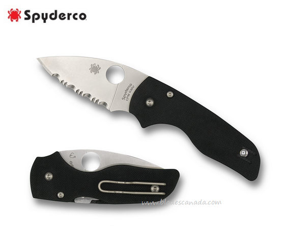 Spyderco Lil' Native Compression Lock Folding Knife, CPM S30V, G10 Black, C230GS