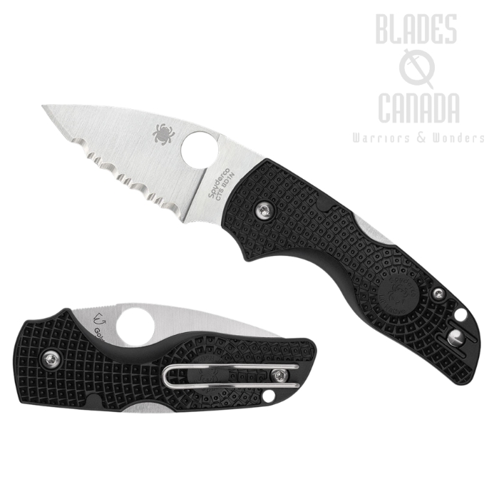 (image for) (Coming Soon) Spyderco Lil' Native Lightweight Folding Knife, CTS BD1N Serrated, FRN Black, C230SBK