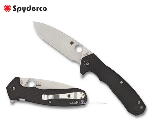 Spyderco Amalgam Flipper Compression Lock Folding Knife, S30V, G10/Carbon Fiber, C234CFP
