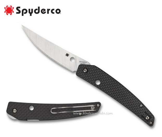 Spyderco Ikuchi Compression Lock Folding Knife, S30V, G10/CF, C242CF - Click Image to Close