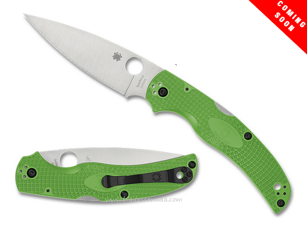 (Coming Soon) Spyderco Native Chief Lightweight Salt Folding Knife, LC200N, FRN Green, C244PGR