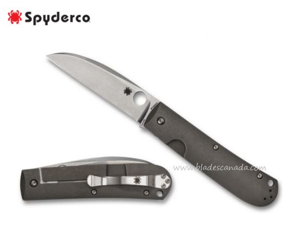 Spyderco Swayback Framelock Folding Knife, CTS XHP Wharncliffe, Titanium, C249TIP - Click Image to Close