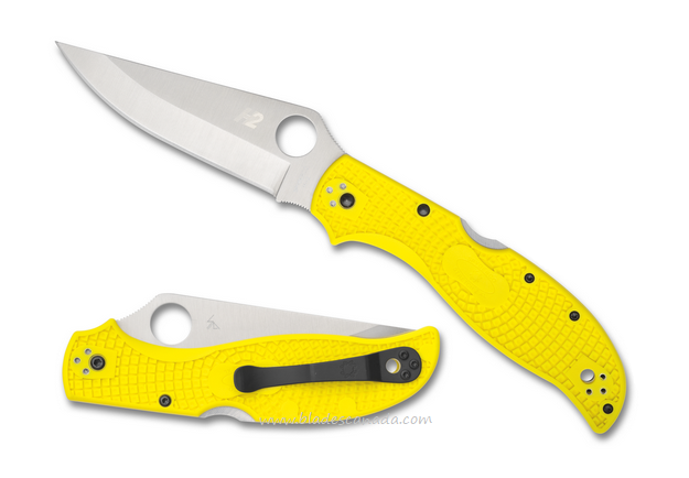 Spyderco Stretch 2 CL Lightweight Salt Folding Knife, H2, FRN Yellow, C258PYL
