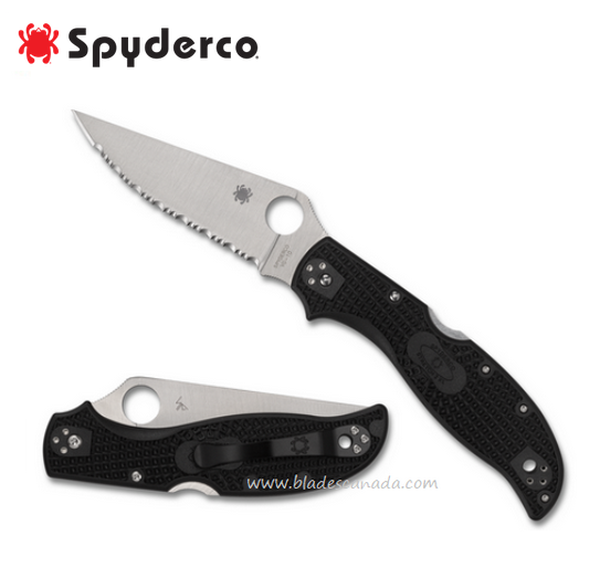 Spyderco Stretch 2 XL Lightweight Folding Knife, VG10 Serrated, FRN Black, C258SBK