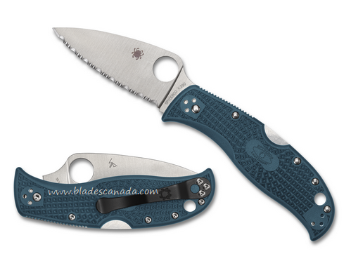 Spyderco Leafjumper Lightweight Folding Knife, K390 Spyderedge, FRN Blue, C262SBLK390