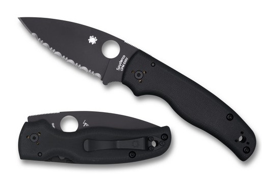 Spyderco Bodacious Folding Knife, CPM S30V Black Serrated, G10 Black, C263GSBK Spyderco Bodacious Folding Knife, CPM S30V Black Serrated, G10 Black, C263GSBK