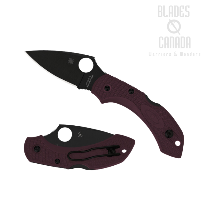 Spyderco Dragonfly 2 Lightweight Folding Knife, CTS-PD#1 Black, FRN Burgundy, Sprint Run, C28BGBKP2