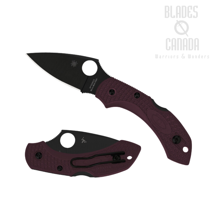 (Coming Soon) Spyderco Dragonfly 2 Lightweight Folding Knife, CTS-PD#1 Black, FRN Burgundy, Sprint Run, C28BGBKP2