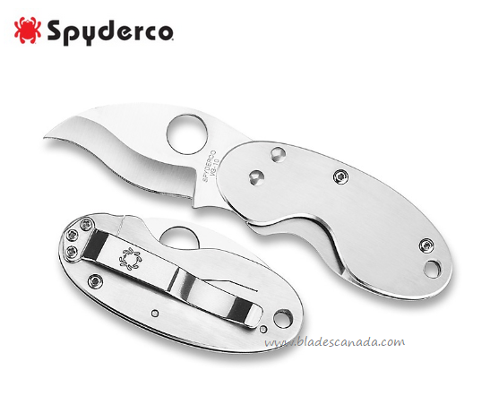 Spyderco Cricket Folding Knife, Stainless Handle, VG10, C29P - Click Image to Close
