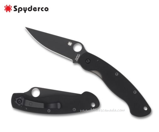 Spyderco Military Folding Knife, S30V, G10 Black, C36GPBK - Click Image to Close