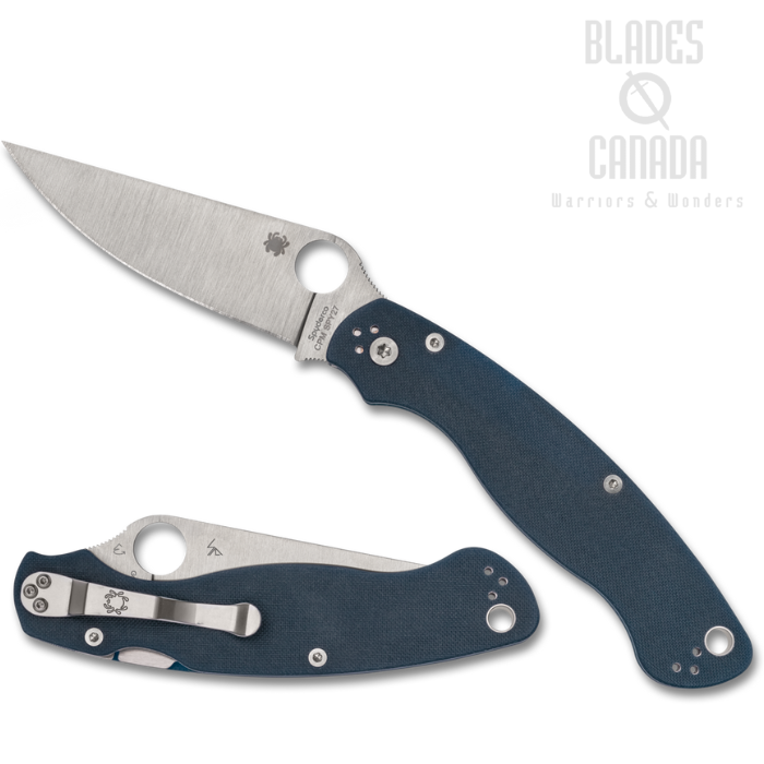 Spyderco Military 2 Folding Knife, SPY27 Steel, G10 Cobalt Blue, C36GPCBL2