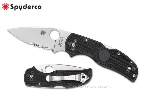 Spyderco Native 5 Folding Knife, CPM S30V Combo Edge, FRN, C41PSBK5